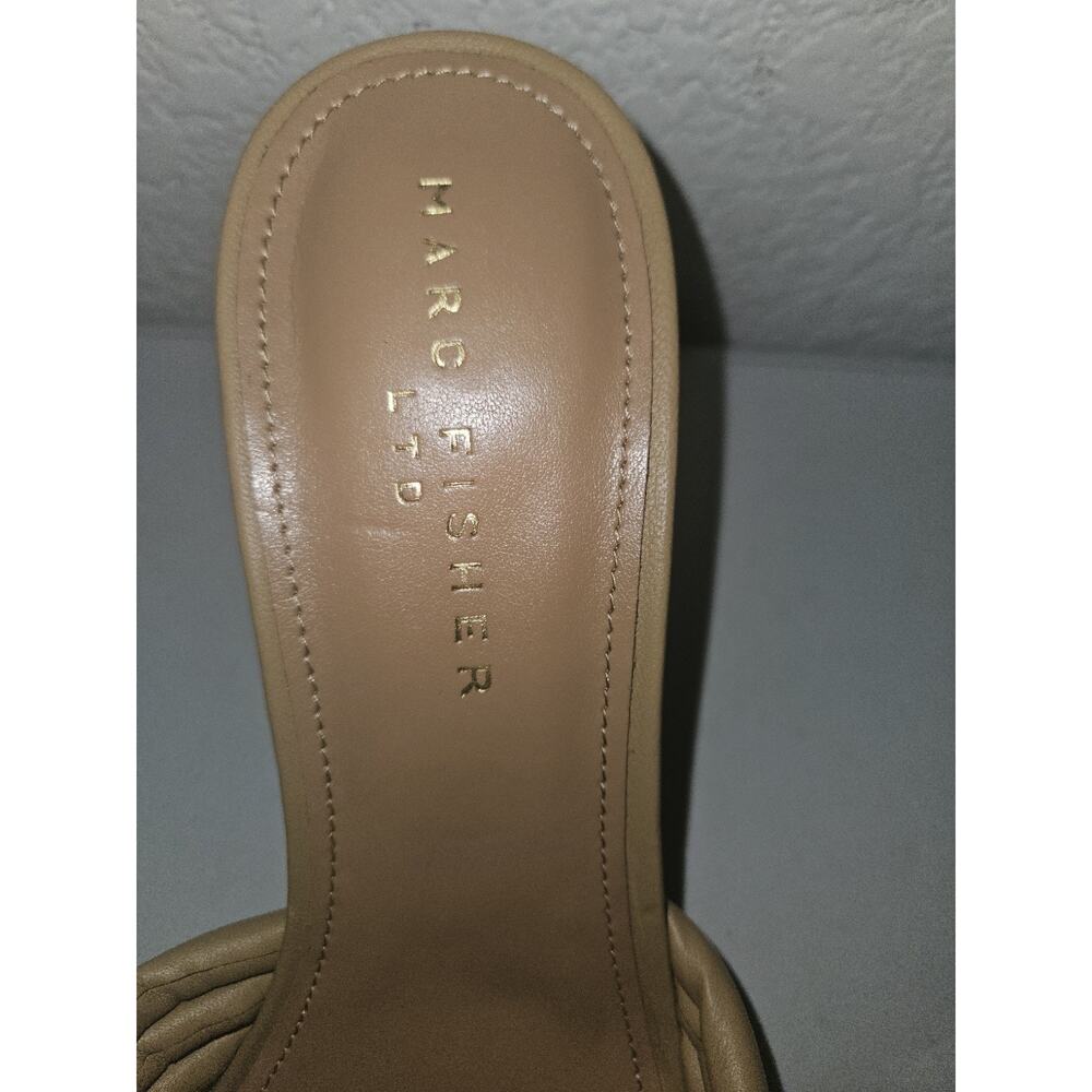New! Marc Fisher Ltd Notted Heel, Tan Square toe Sandals Sz 10M - Picture 5 of 12